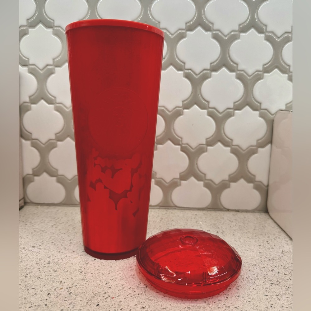 Starbucks Valentines Day 2022 red heart dome tumbler